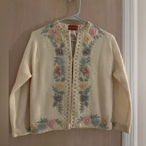 VINTAGE - Mohan’s LTD embroidered beaded sweater